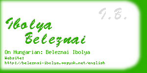 ibolya beleznai business card